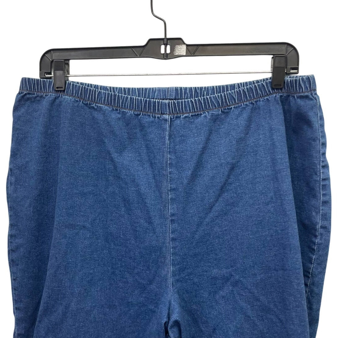 Cervelle Womens 3X Cotton Blend Elastic Waist Pull On Cropped Denim Pants Jeans