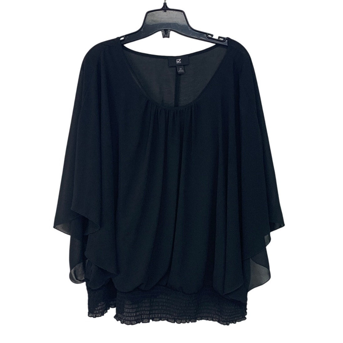 Iz Byer Womens 3X Scoop Neck Smock Bottom Flowy Sheer Layered Look Cami Blouse