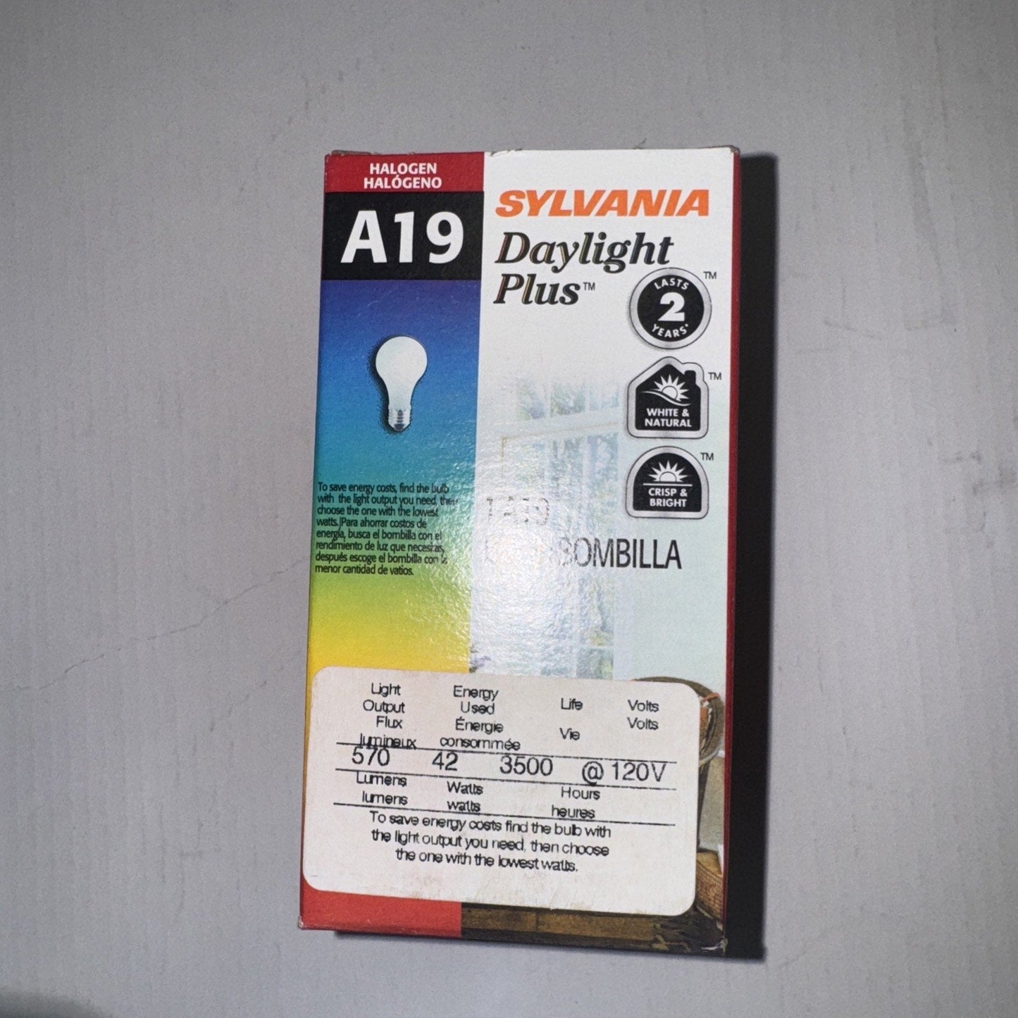 SYLVANIA 42A/HAL/F DAYLIGHT PLUS LIGHT BULB - 130V