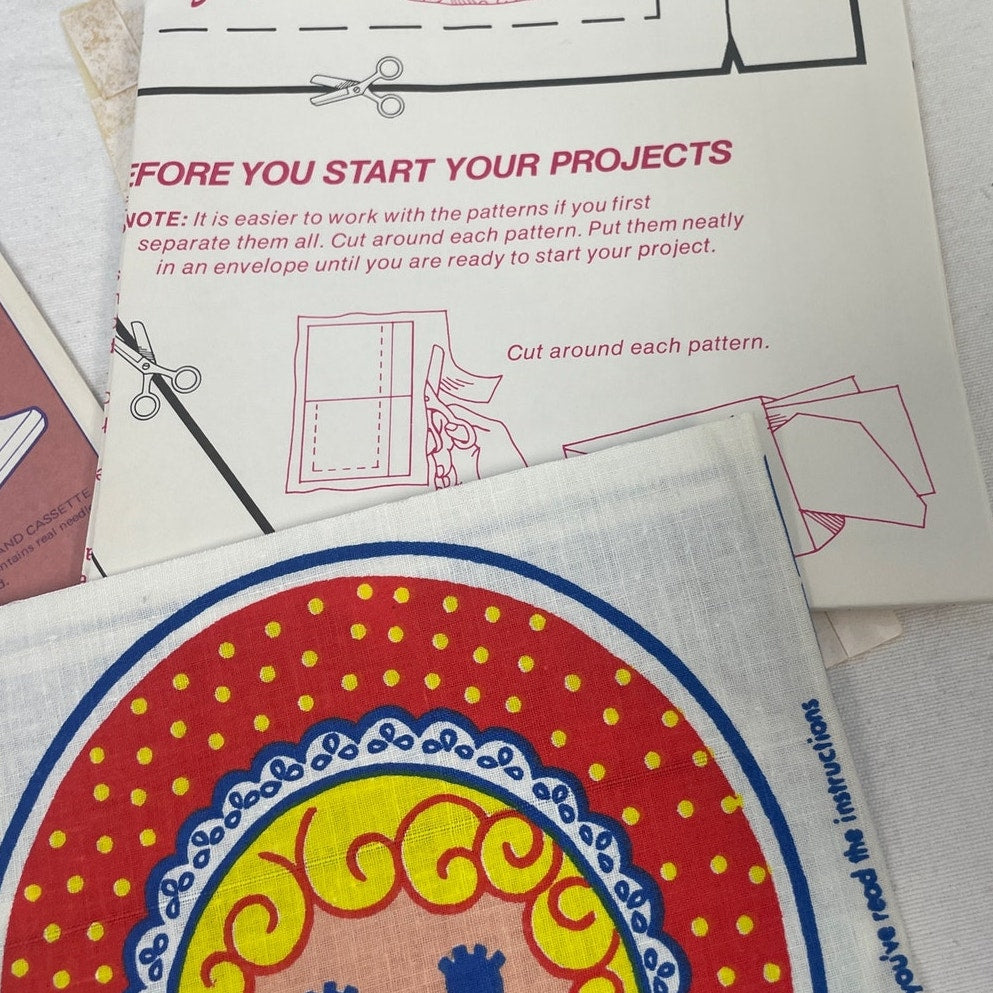 Vintage 1976 Mattel Inc Sew Perfect Fabric Doll & More Patterns Instruction Kit