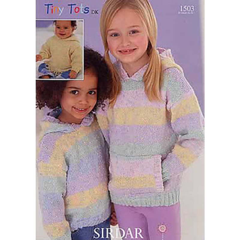 New Sirdar 1503 Tiny Tots DK Girls Pullover Sweater Double Knitting Pattern