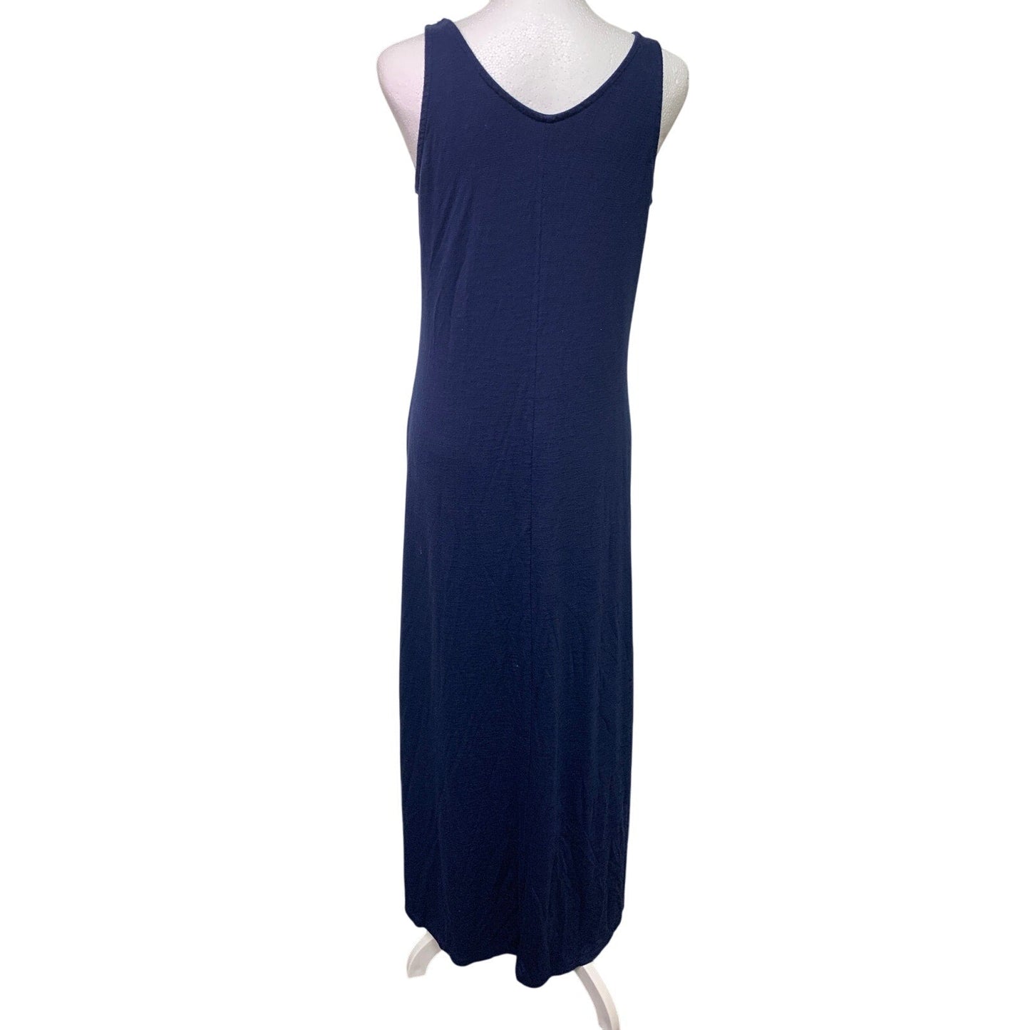 Old Navy Womens Medium Navy Blue Straight Sleeveless V Neck High Low Midi Dress