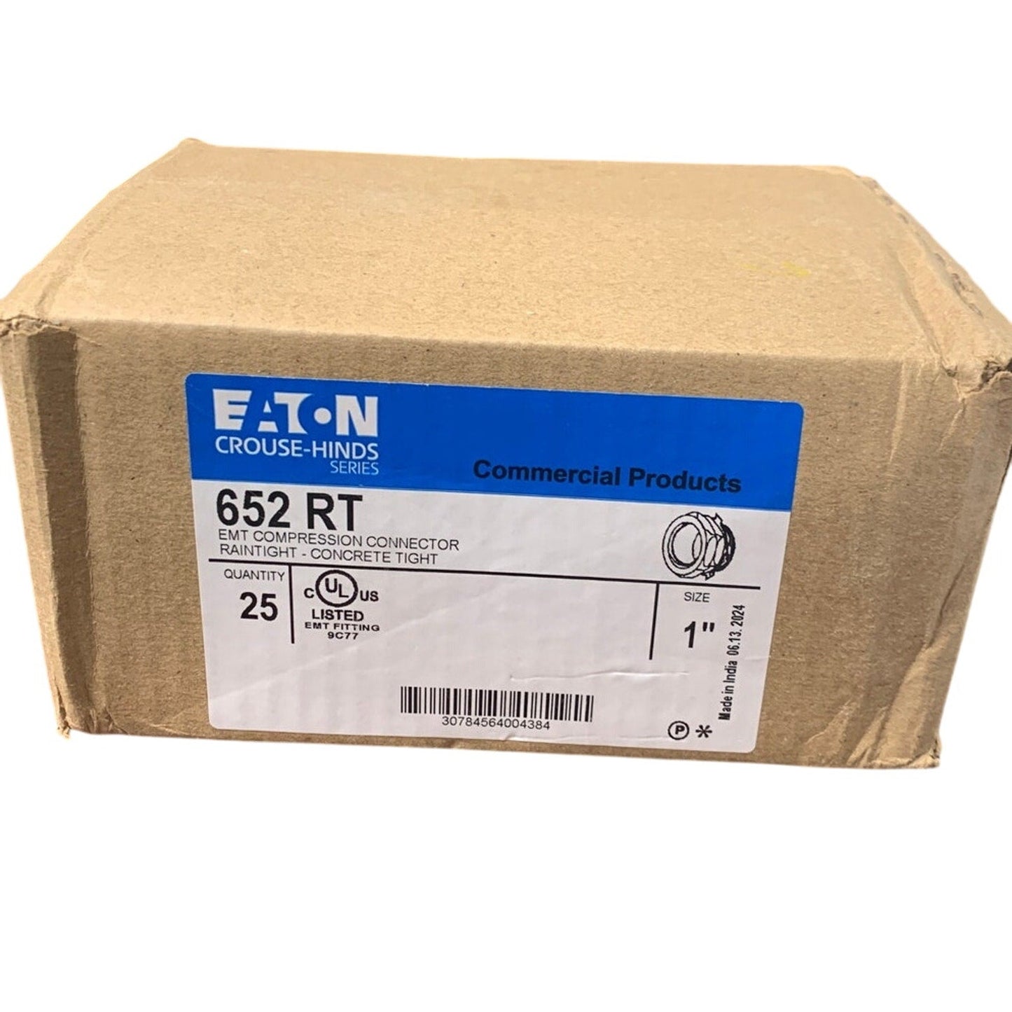 5 New Open Box Eaton 1" 652RT Compression Connector EMT Concrete Tight Fittings