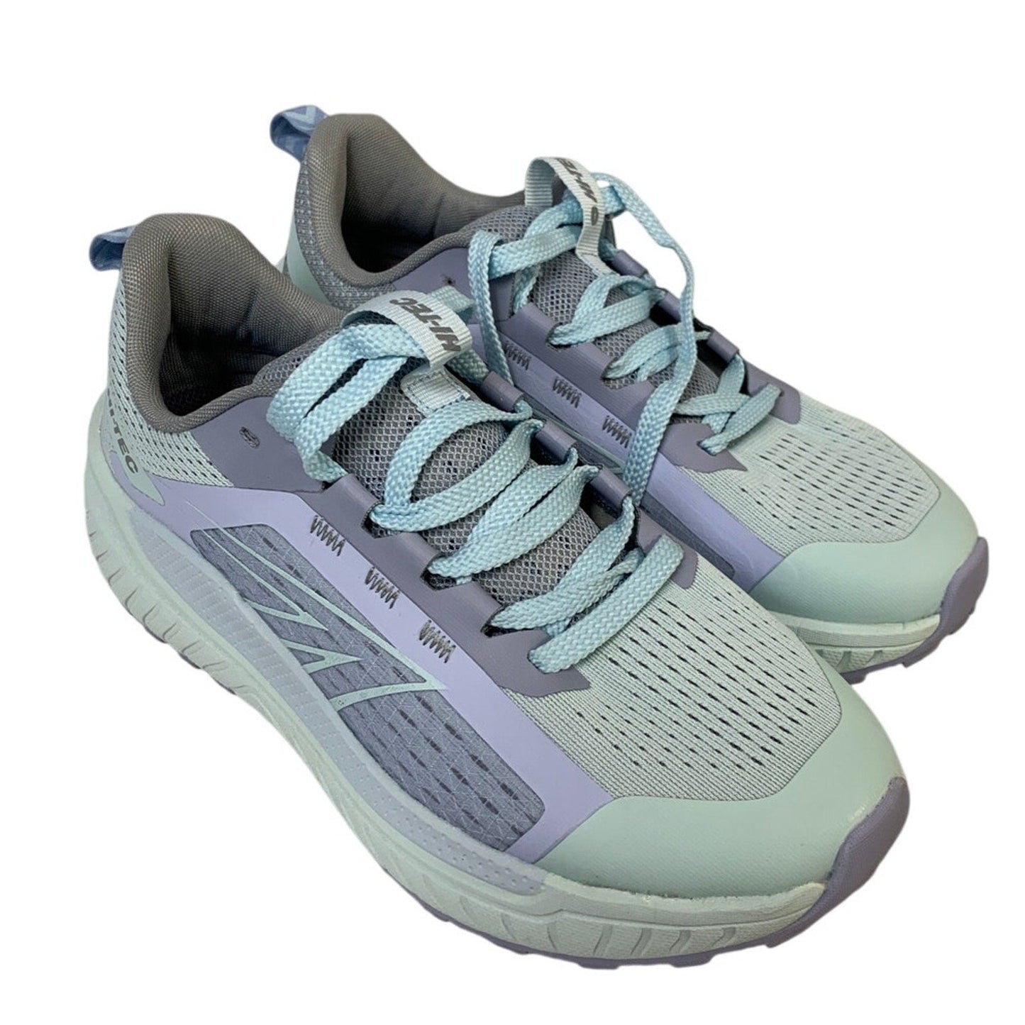 Hi-Tec Women Size 7.5 Purple Gray Mesh Lace Up Cushion Athletic Tennis Shoes