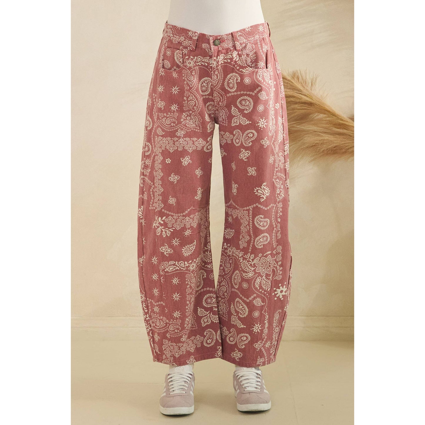 Vintage Pink Paisley Denim