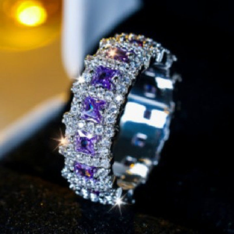 Light Luxury Full Crystal Row Ring For Women