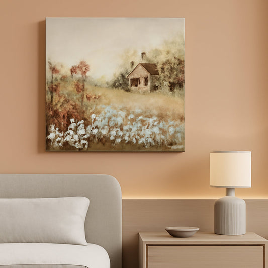 Canvas Wall Art Rustic Farmhouse Landscape 58x29in-0