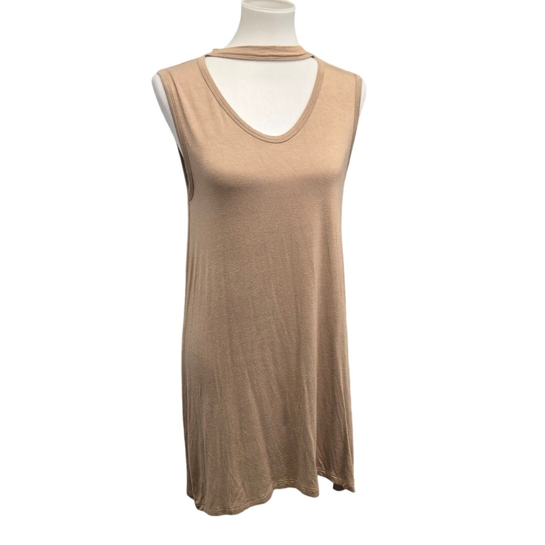 Coco + Carmen Womens Small Sleeveless V-Neck Rayon Spandex Stretchy A-Line Dress