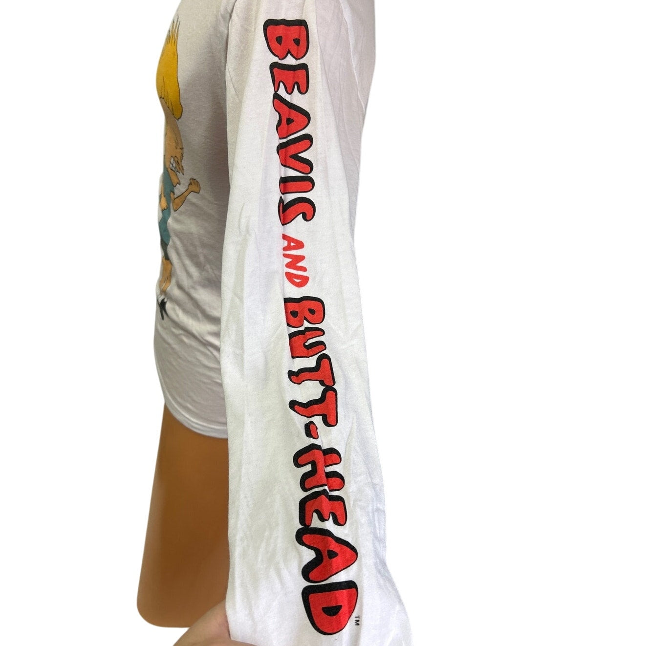 MTV Beavis And Butt-Head Mens Small PolyCotton Long Sleeve Crew Neck Tee Shirt