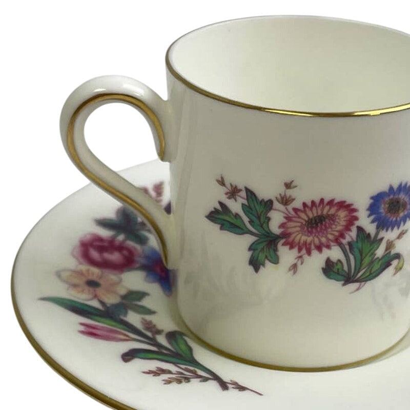 Vintage Wedgwood Devon Sprays England Cup & Saucer Floral Bone China Teacup Set