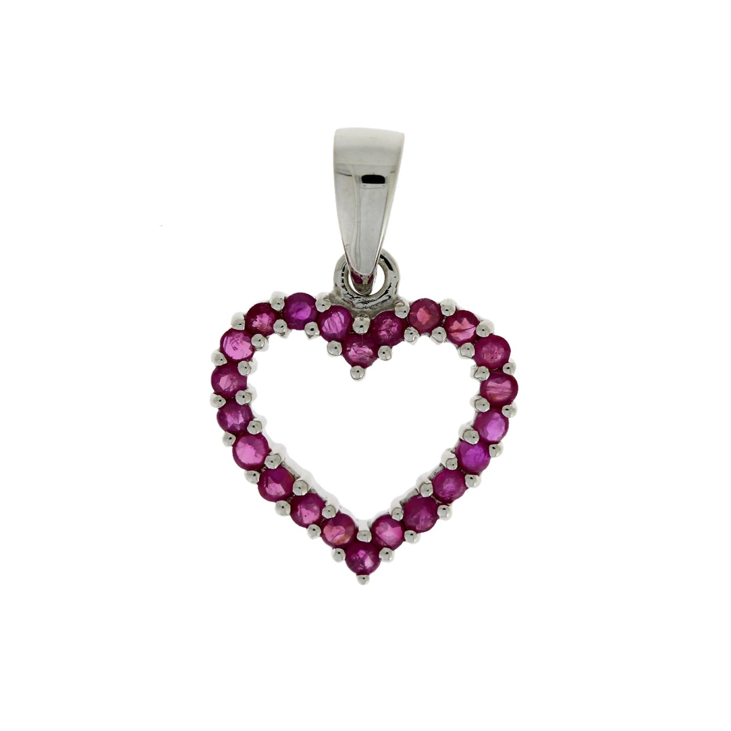 .37ct Ruby Heart Love Pendant 10KT White Gold