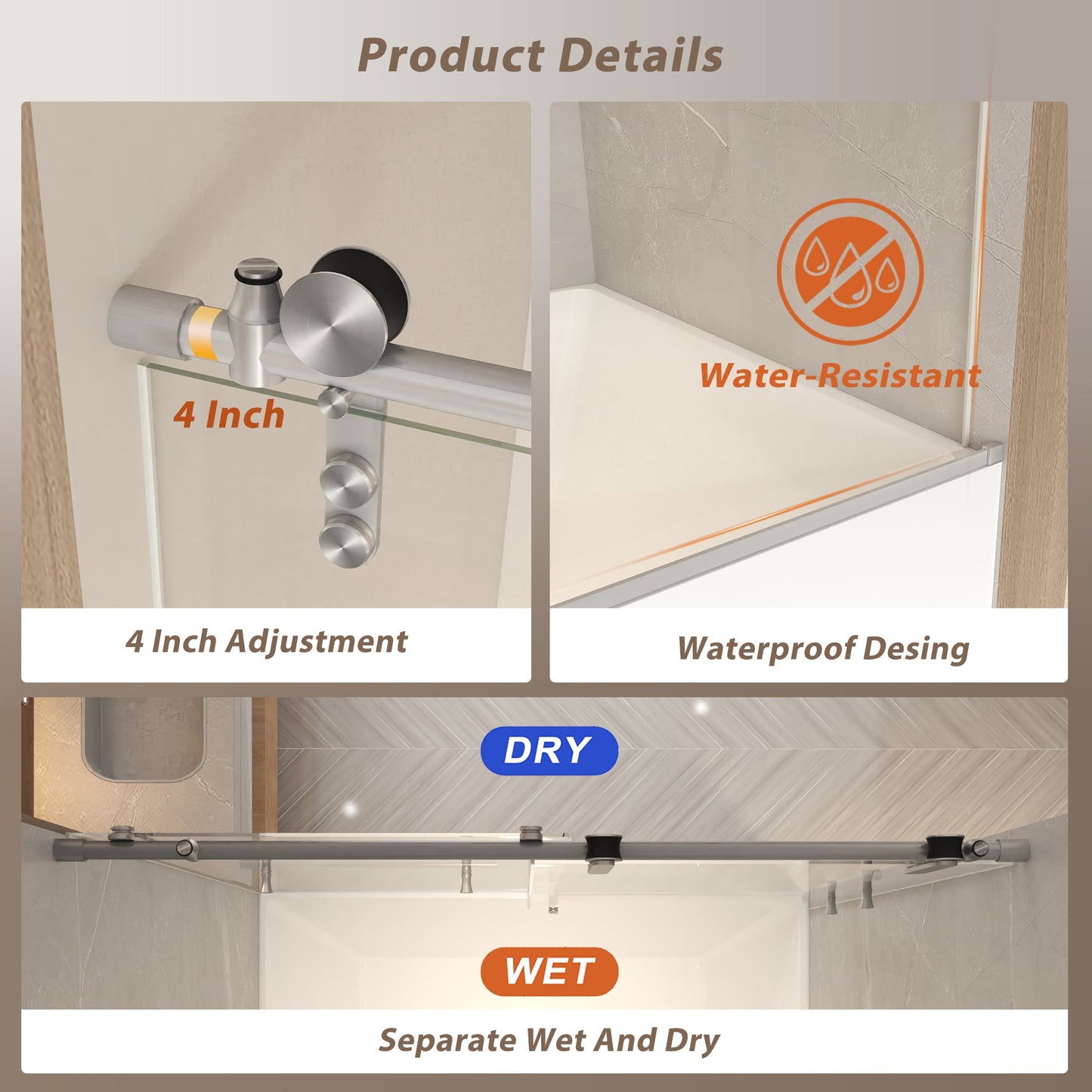 Frameless Sliding Bathtub Door