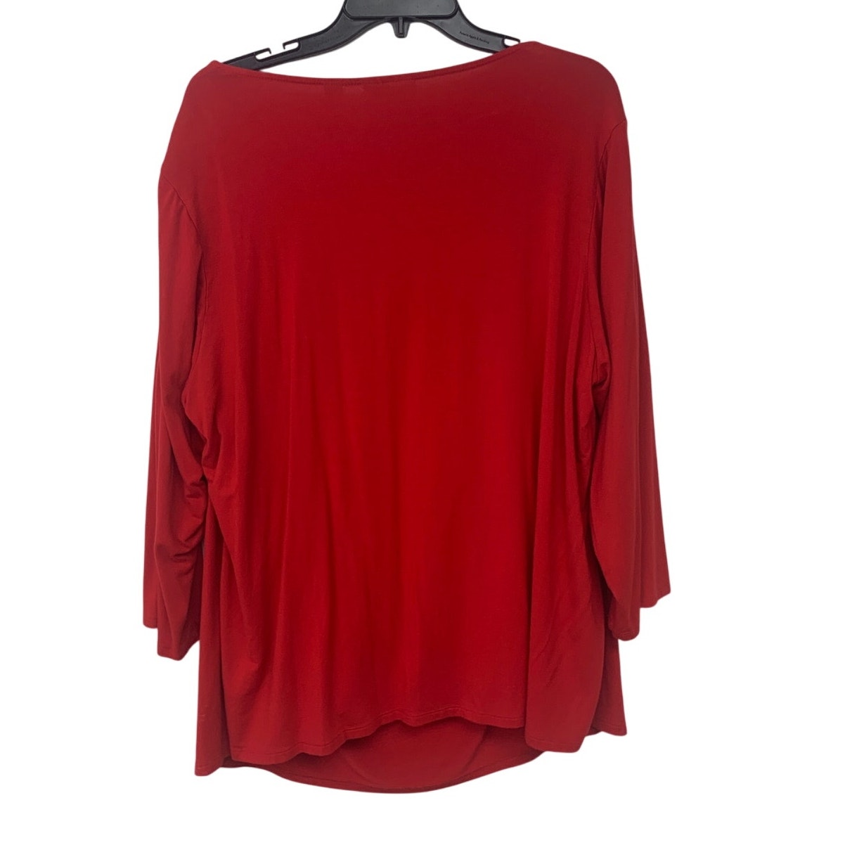 Avenue Womens Size 22/24 Rayon Blend Long Sleeve Scoop Neck Front Swoop Blouse