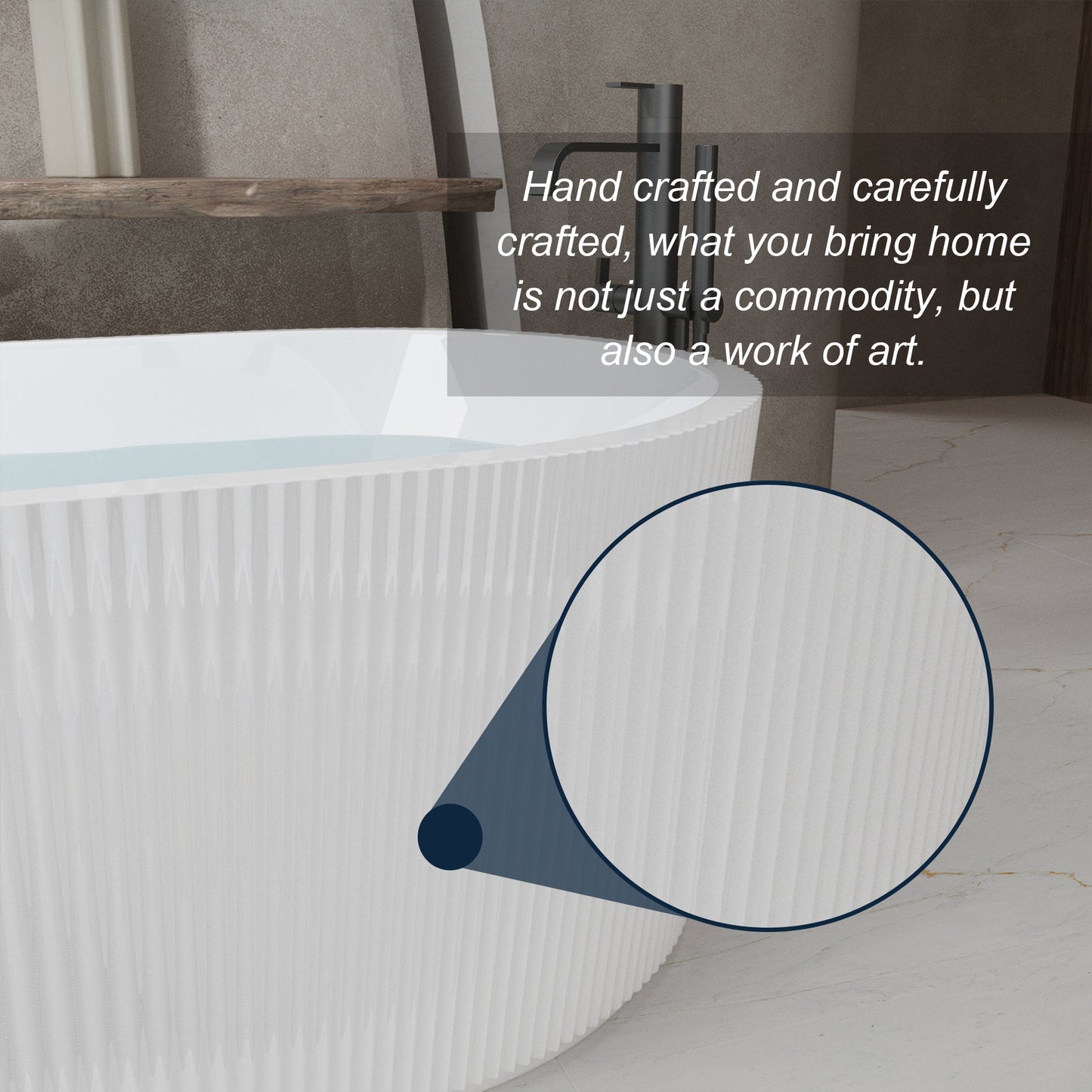 67" Linear Acrylic Freestanding Bathtub