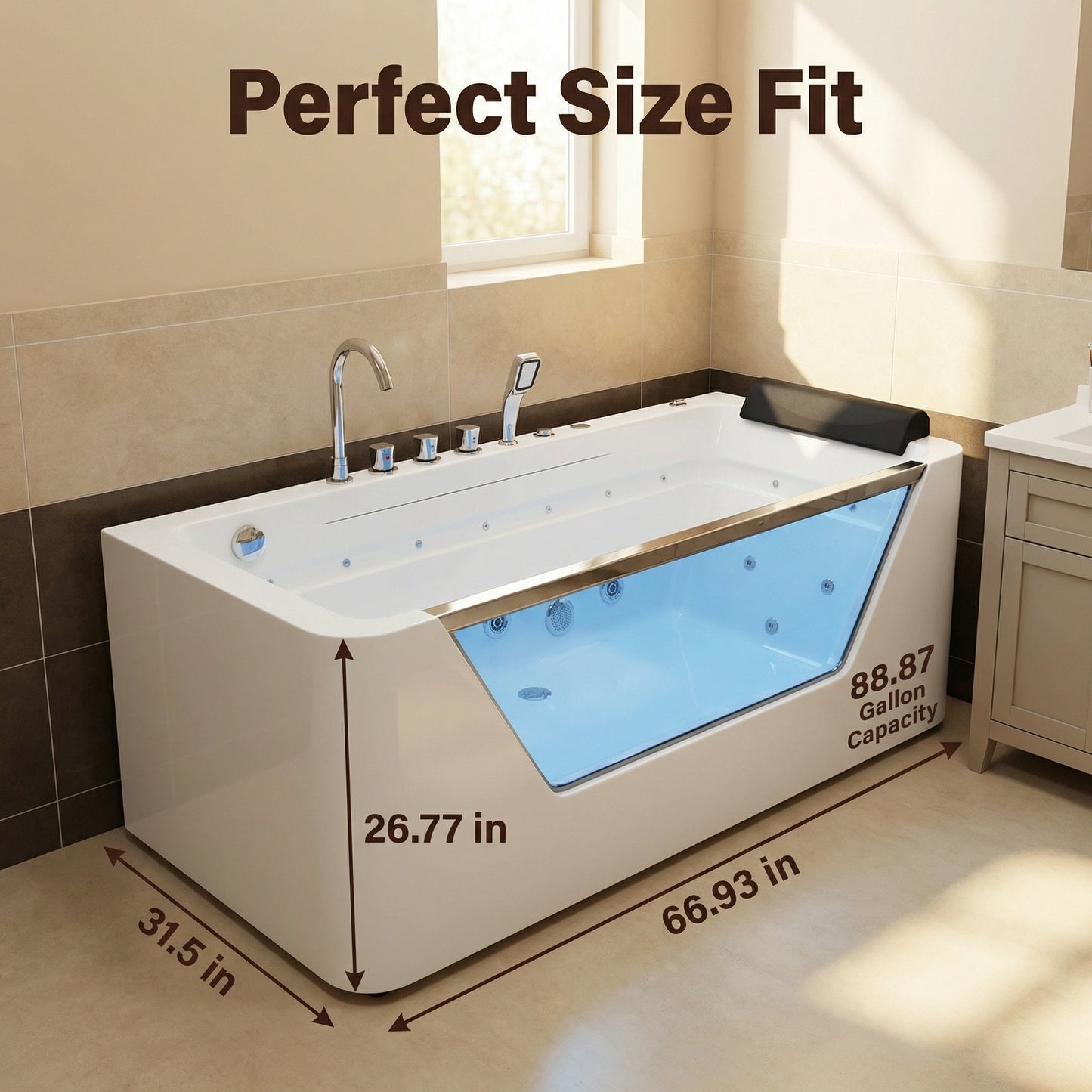 67" Hydrotherapy Jetted Bathtub