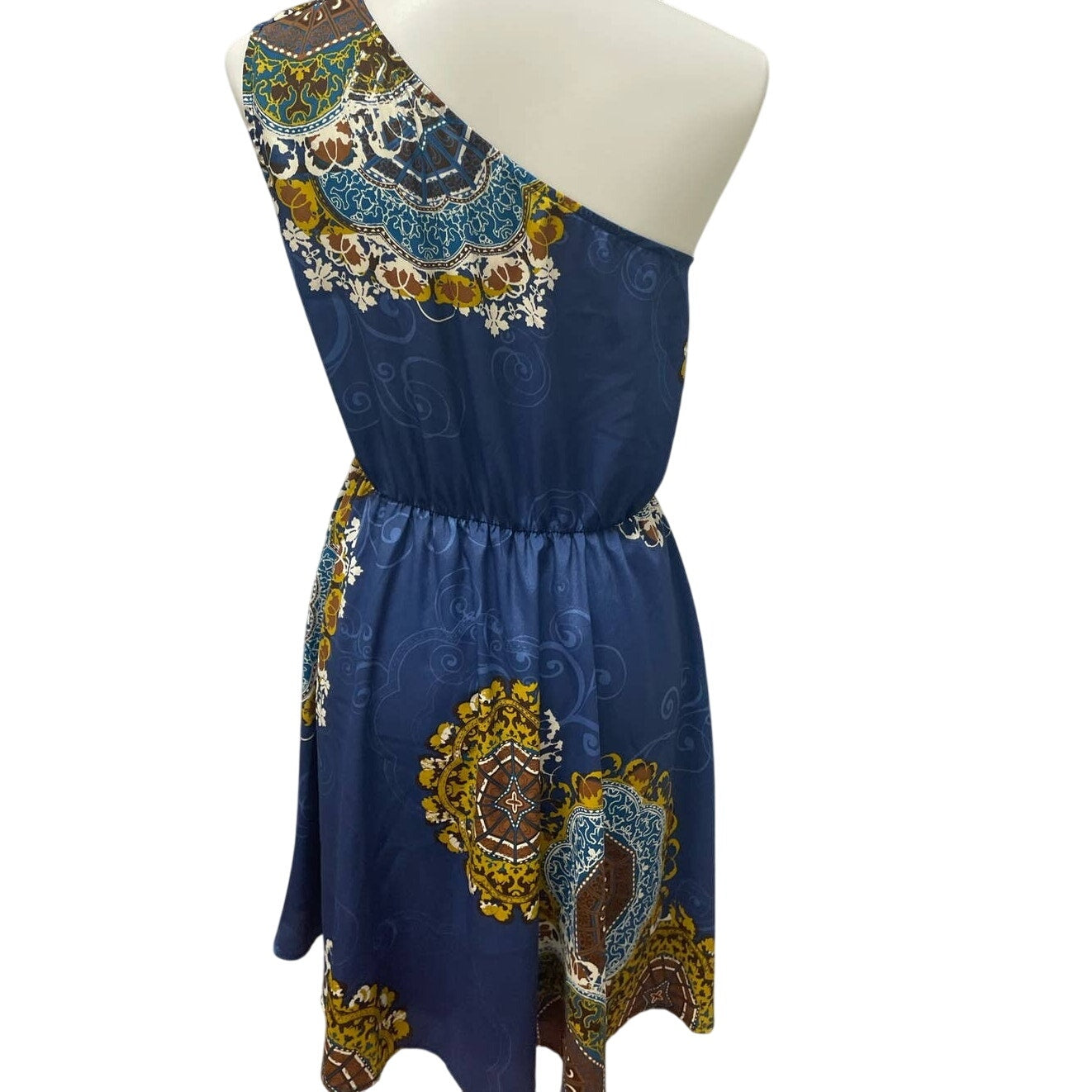Love Notes Womens Medium One Shoulder Polyester Fit & Flare Knee Length Dress