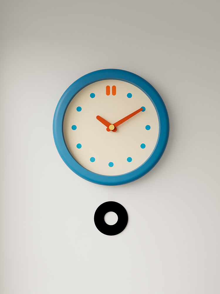 Vintage Round Blue Clock-0