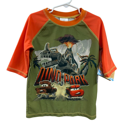 New Disney Cars on the Road Boys 7/8 UPF 50+ Swim Swimming Short Sleeve Shirt