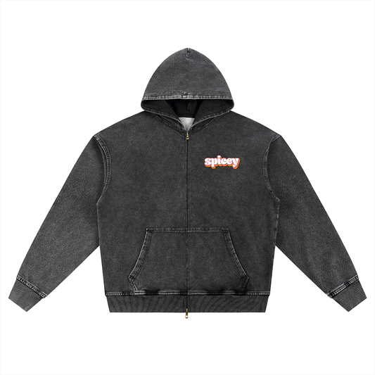 Vintage Logo Heavyweight, Oversized Zip Up-0