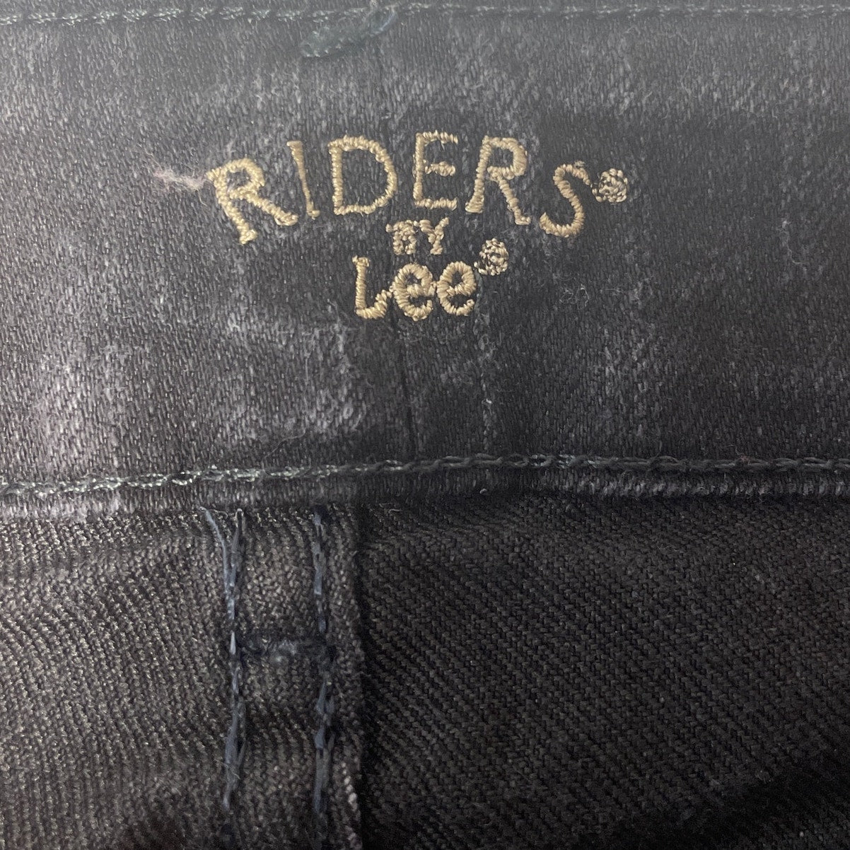 Riders by Lee Womens Size 16L Black Straight Leg Stretch Cotton Denim Jeans