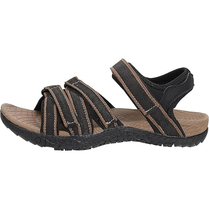 New Whitin Womens Size 10 Black Brown Hiking Sandals Arch Support Open Toe Shoes