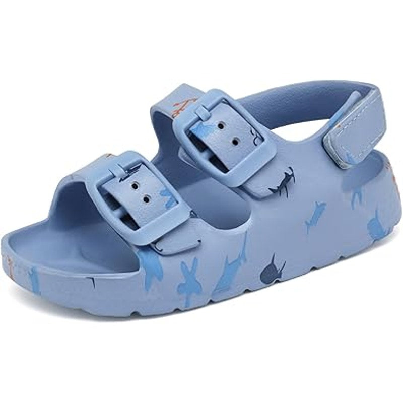 New Inminpin Toddler Boys Size 7 Blue Hook Loop Buckle Open Toe Sandal Shoes
