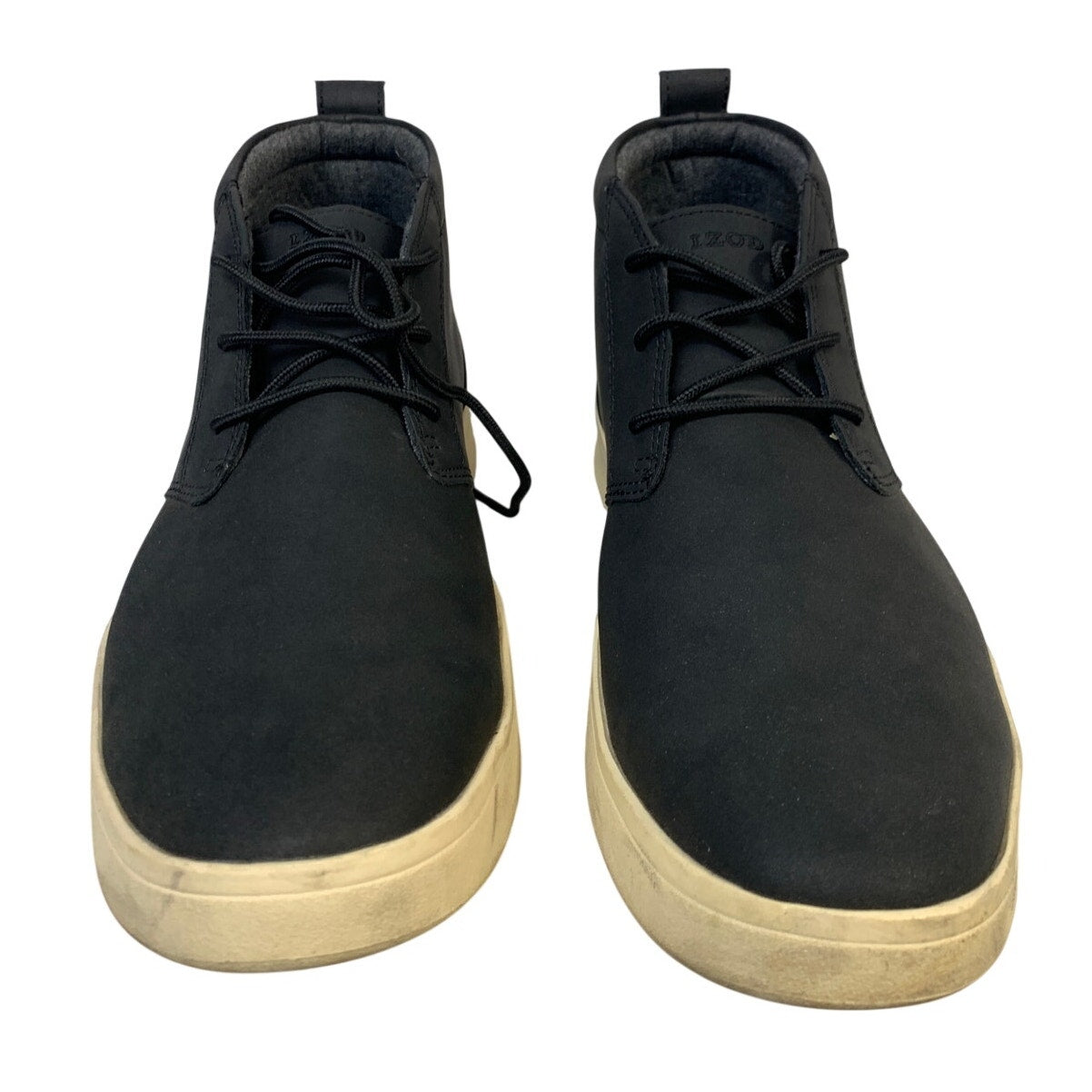 IZOD Mens Size 10 Black Chukka Ankle Boots Lace Up Round Toe Memory Foam Shoes