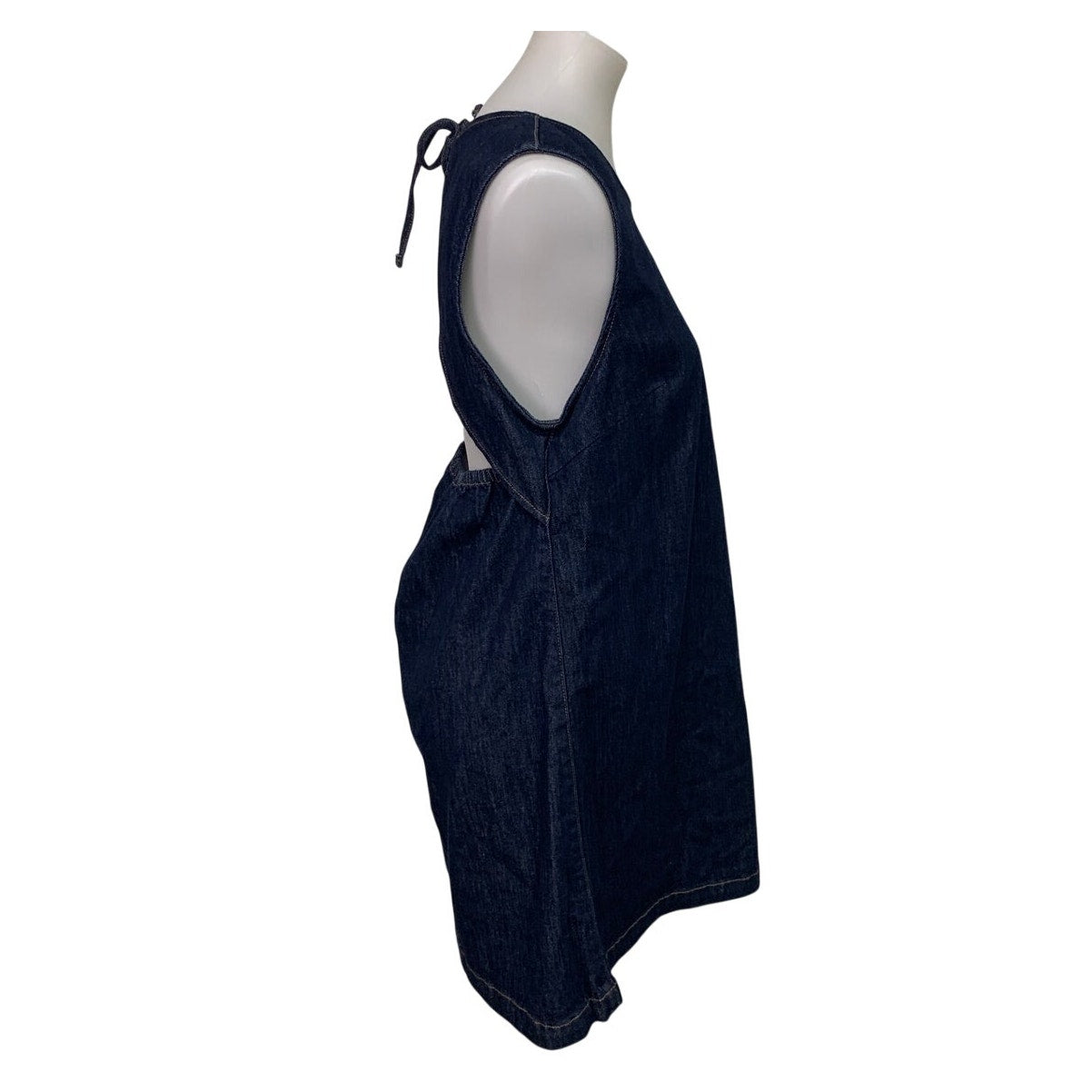 New American Eagle Womens Medium Sleeveless Open Back Denim Sheath Dress
