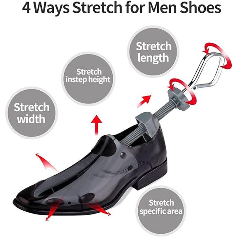 New Gray Plastic Shoe Stretcher Men 4-Way Shoe Expander Widener for Wide Feet