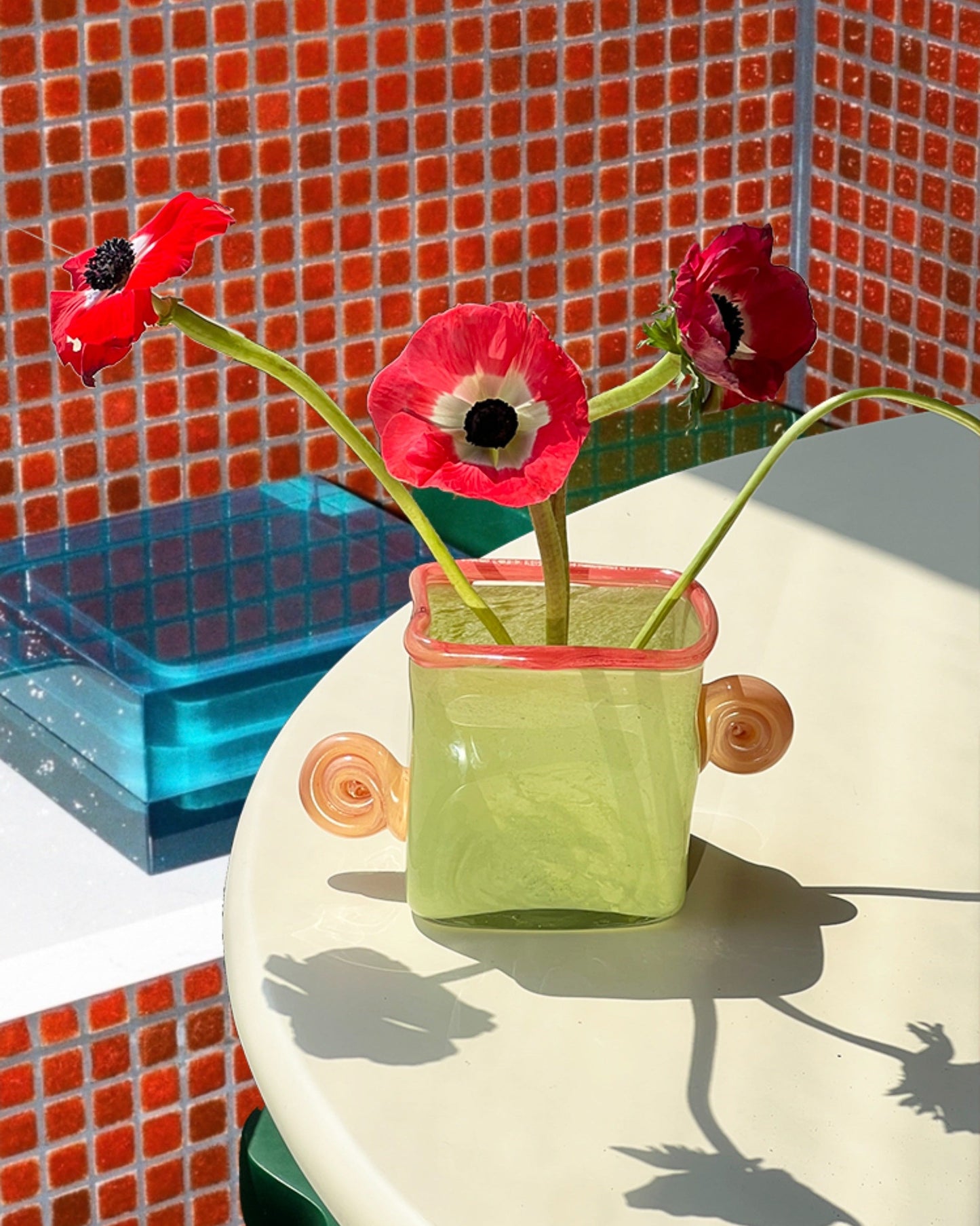 Retro Ear Handle Glass Vase-6