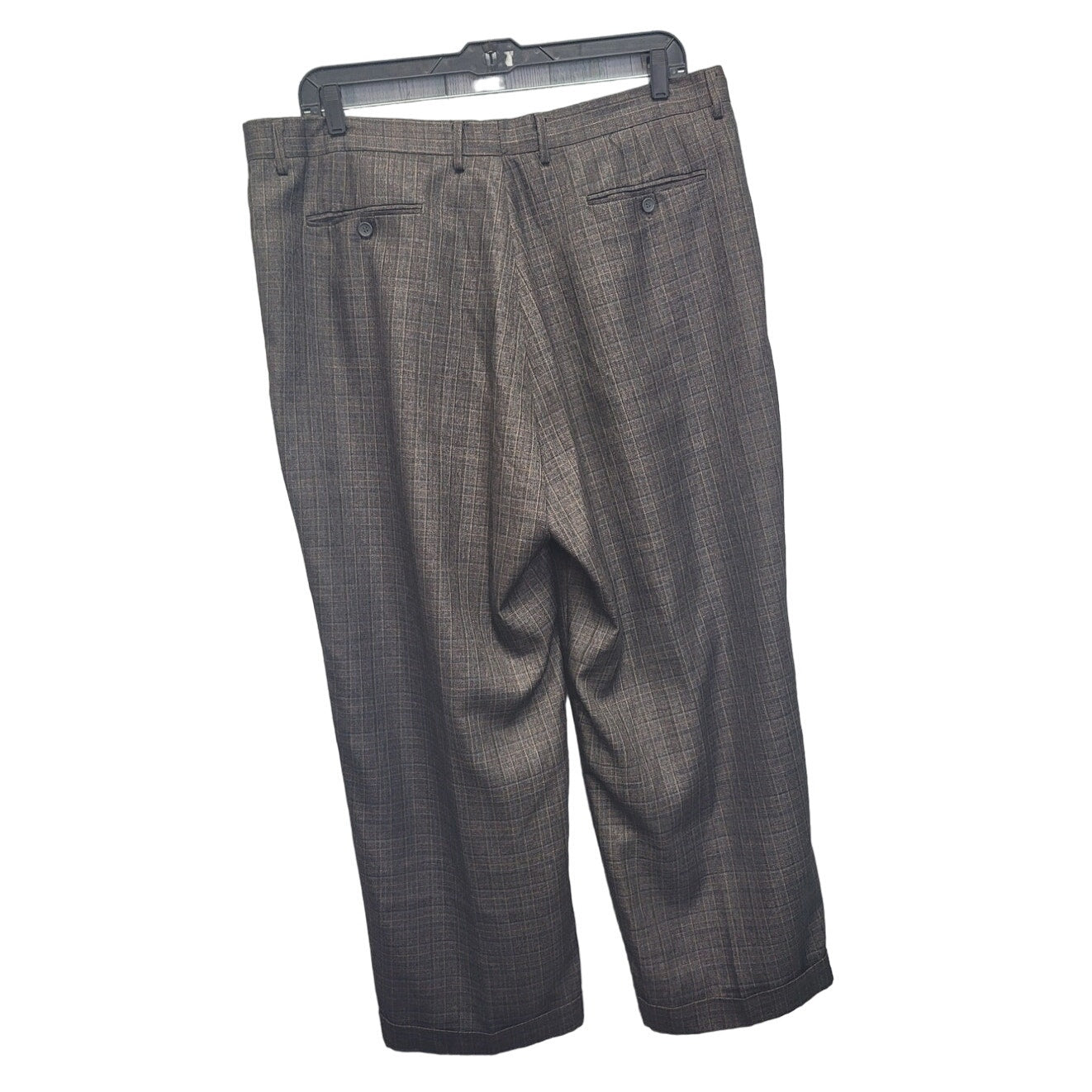 Inserch Mens 42X28 100% Polyester Plaid Flat Front Lined Hemmed Dress Pants
