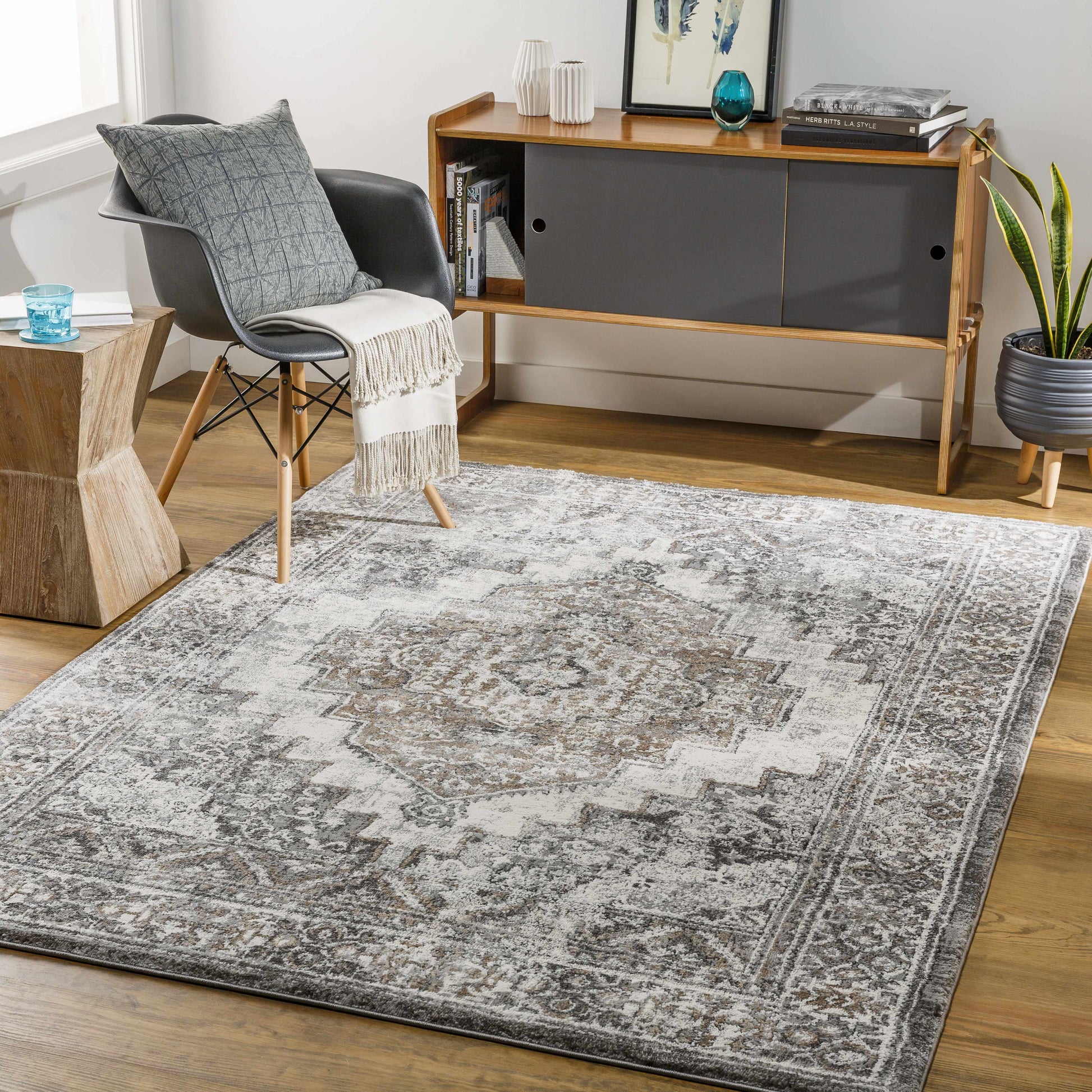 Manaring Charcoal Luxe Thick Area Rug-2