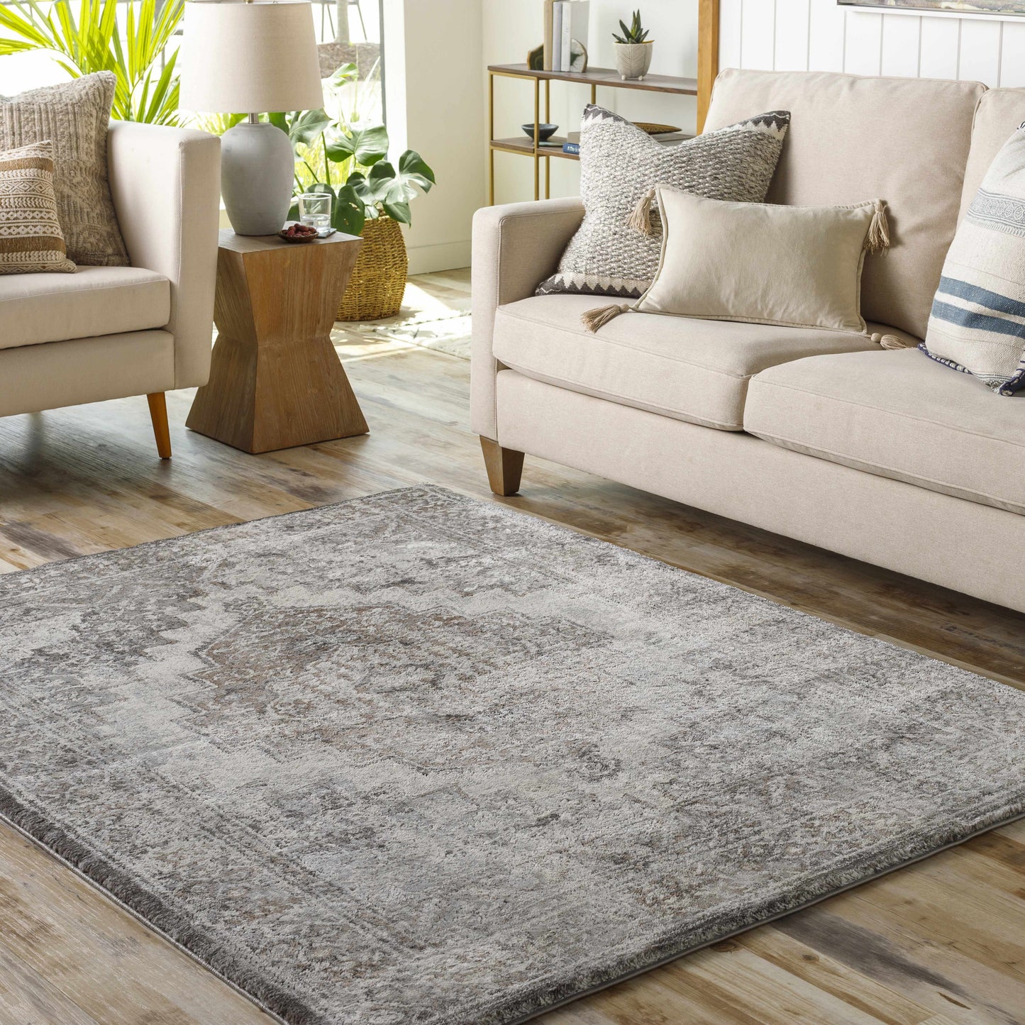 Manaring Charcoal Luxe Thick Area Rug-1