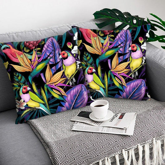 Cactus Cushion Cover Tropical Leaf Pillow Case Abstract Colorful Tropical Leaf Throw Pillow Covers Decorative Pillowcase Square Cushion Cases For Home Flower Decorative Pillow Sofa Pillowcase Cushions 45x45CM
