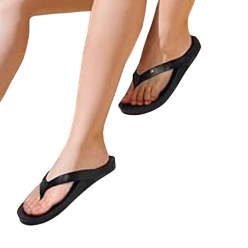 Oncai Womens Size 8 Black Sandals Open Round Toe Flip Flop Slip On Shoes