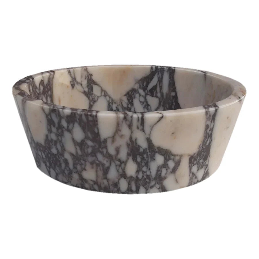 Calacatta Viola Marble Round Vessel Sink 16 Inch Honed Matte