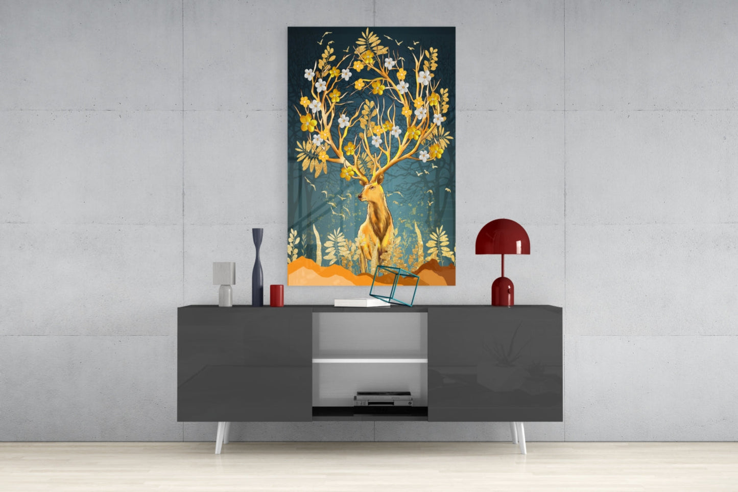 Deer Glass Wall Art