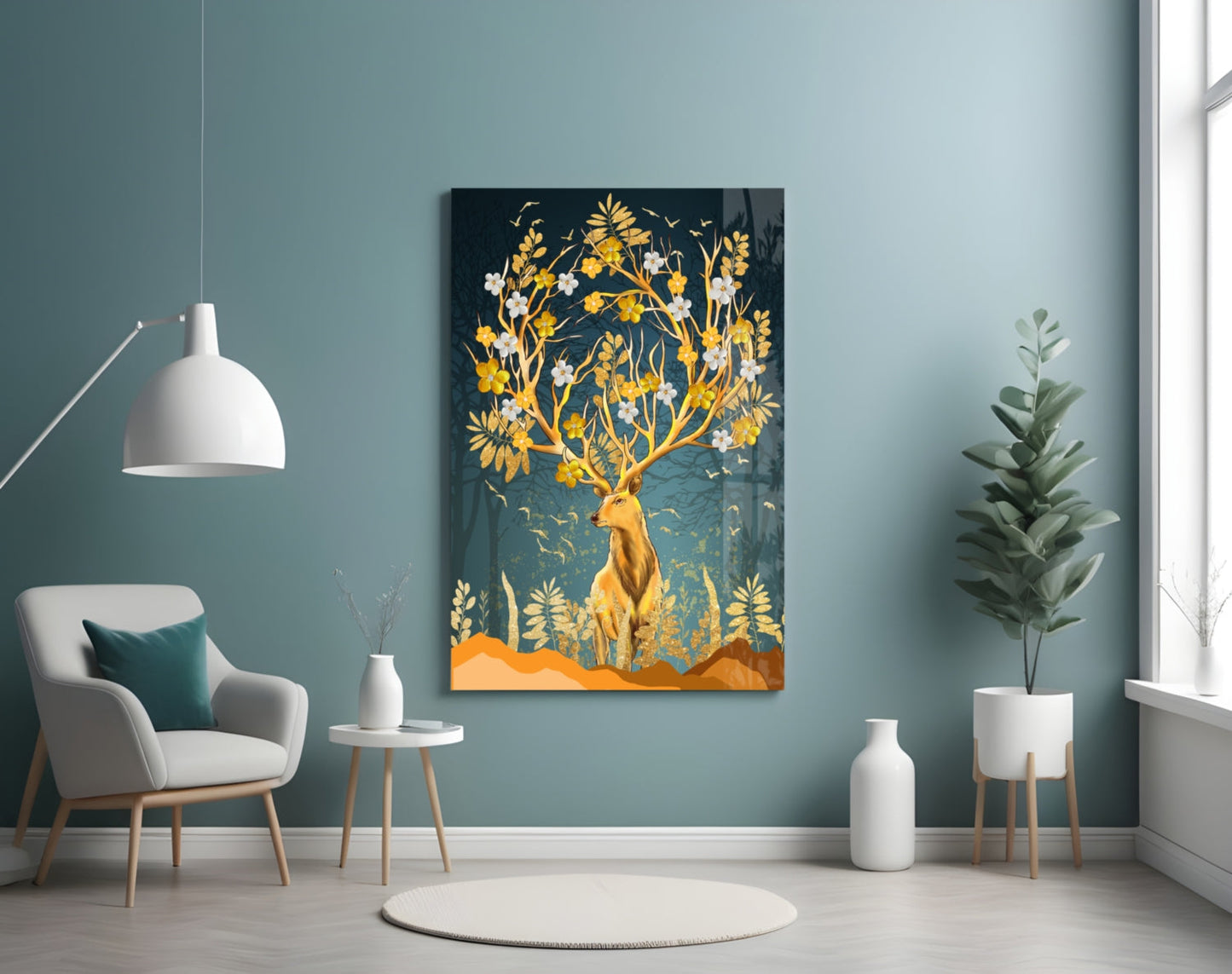 Deer Glass Wall Art