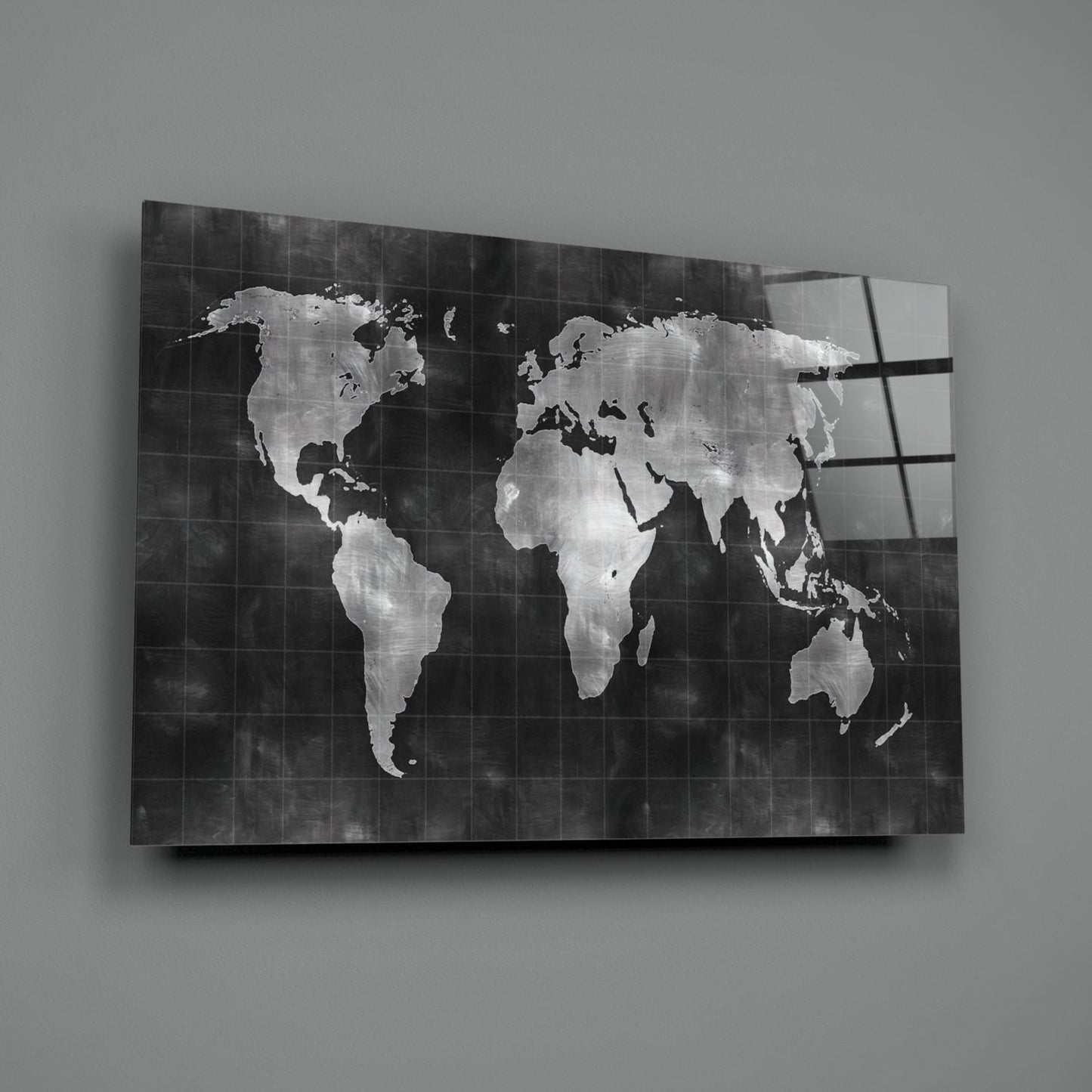 World Map Glass Wall Art-1