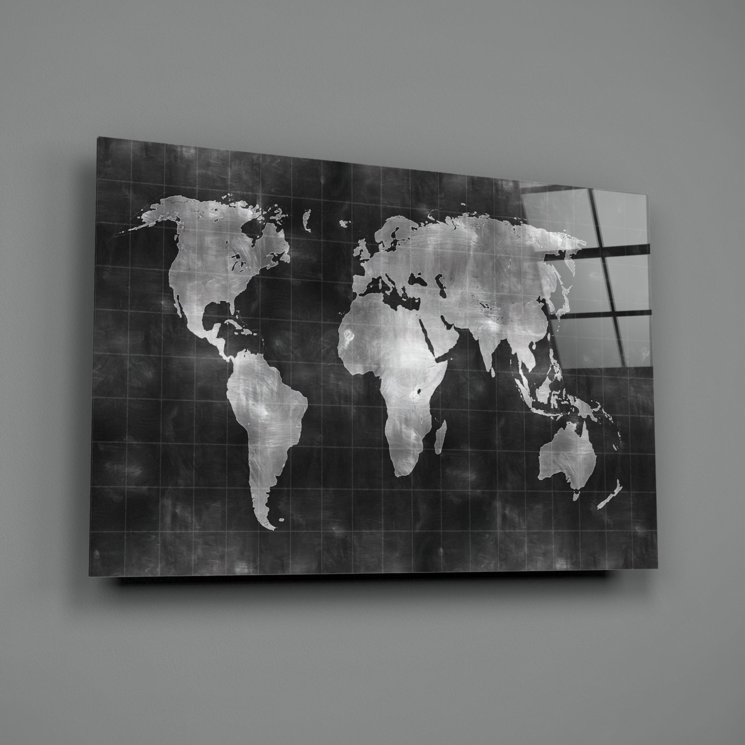 World Map Glass Wall Art-1