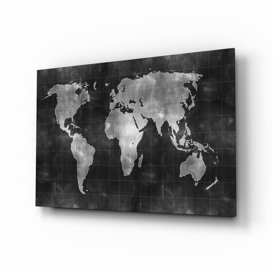 World Map Glass Wall Art-0