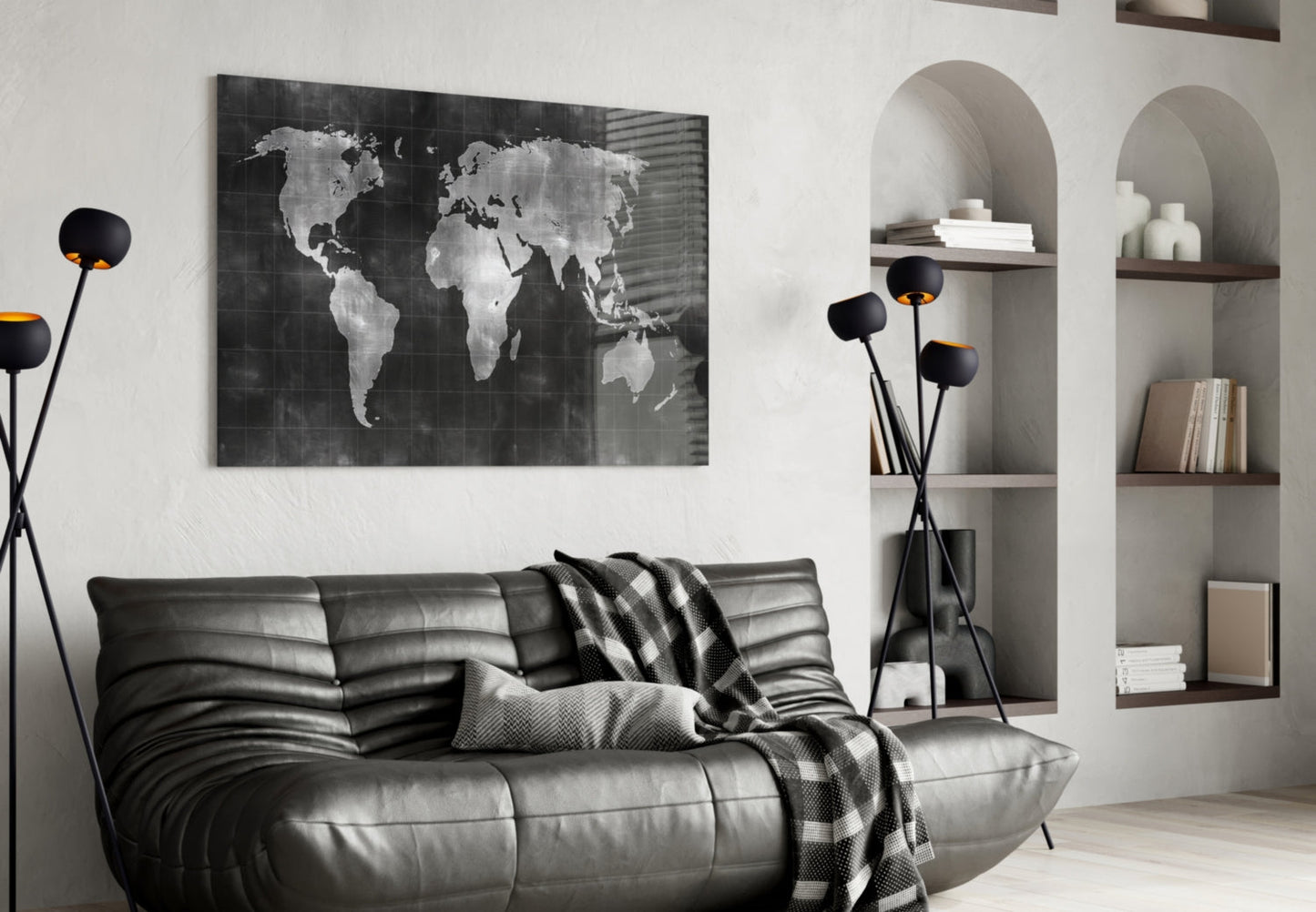 World Map Glass Wall Art-3