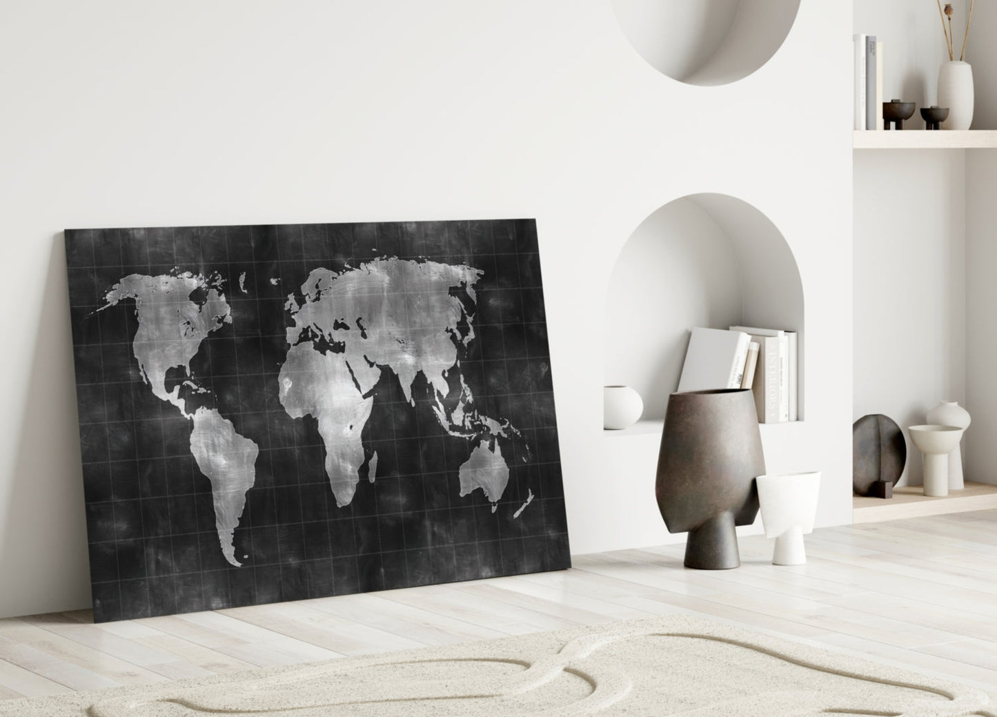 World Map Glass Wall Art-2