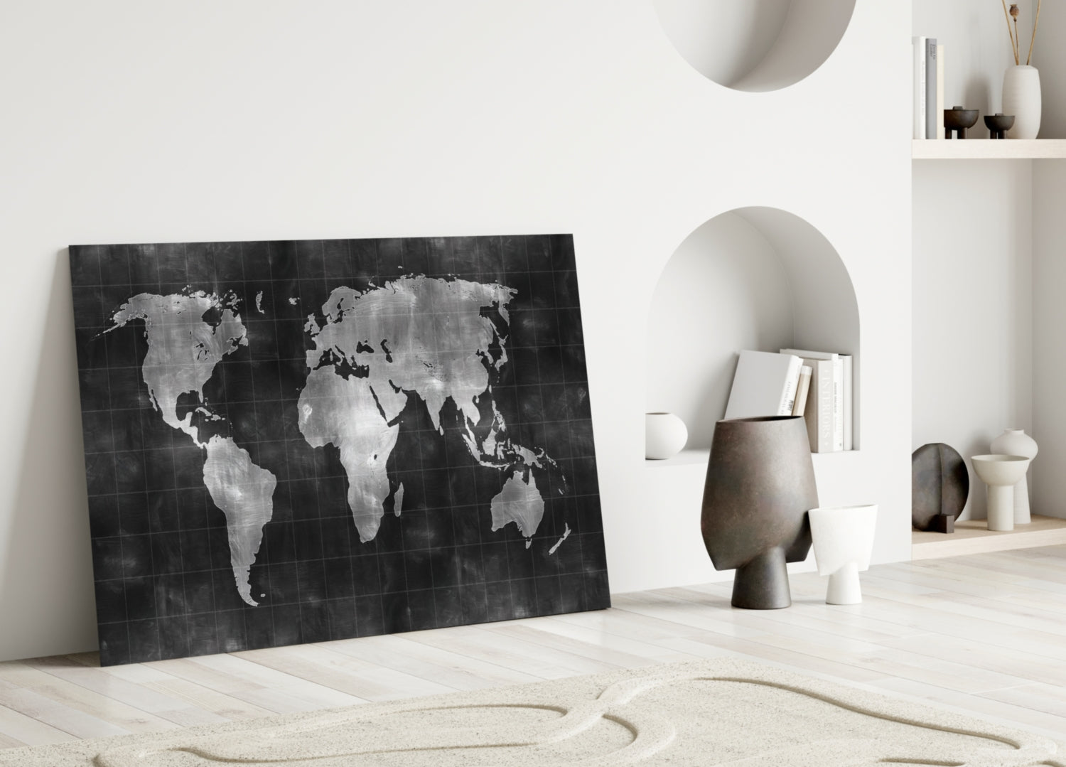 World Map Glass Wall Art-2