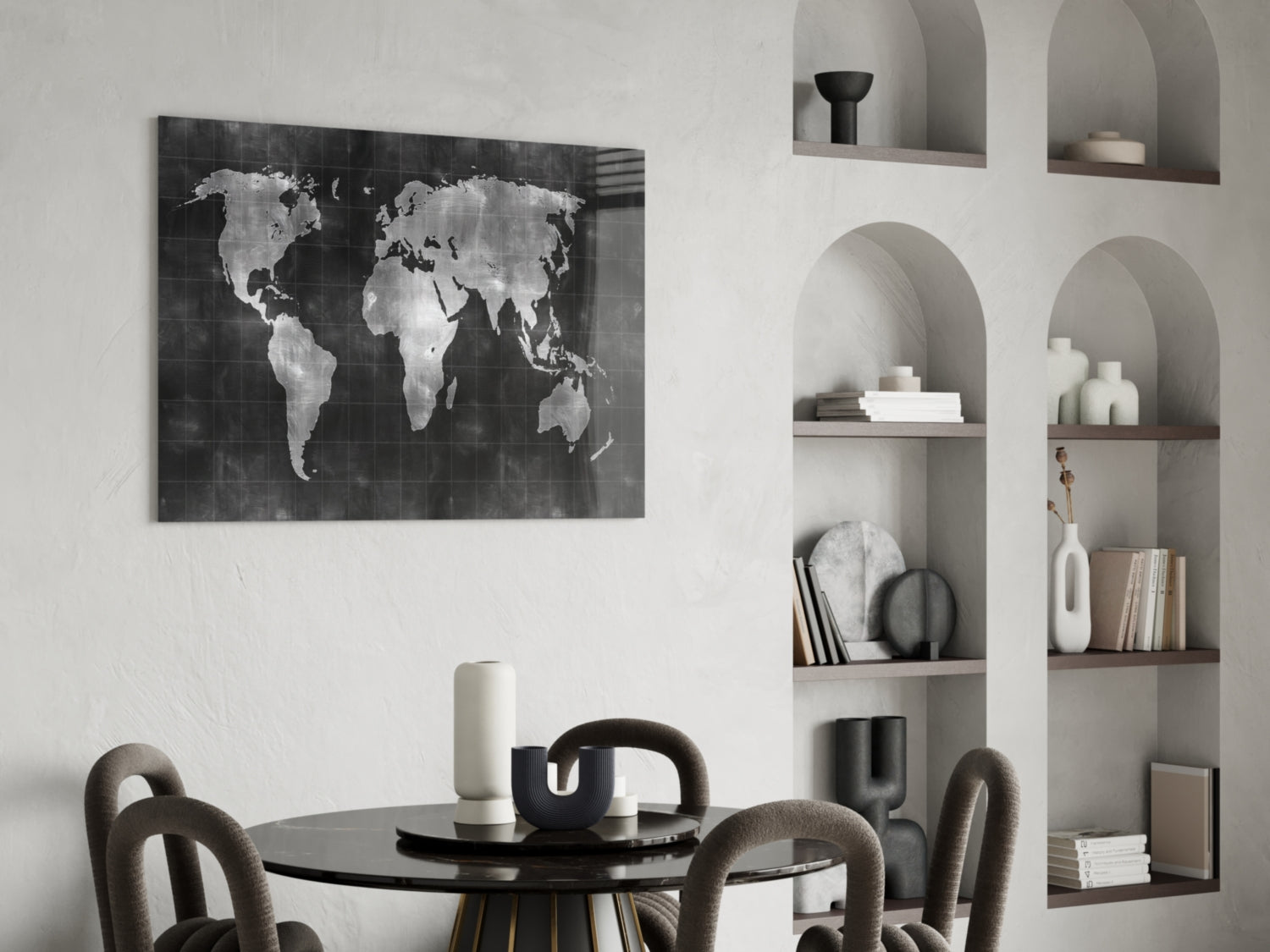 World Map Glass Wall Art-4
