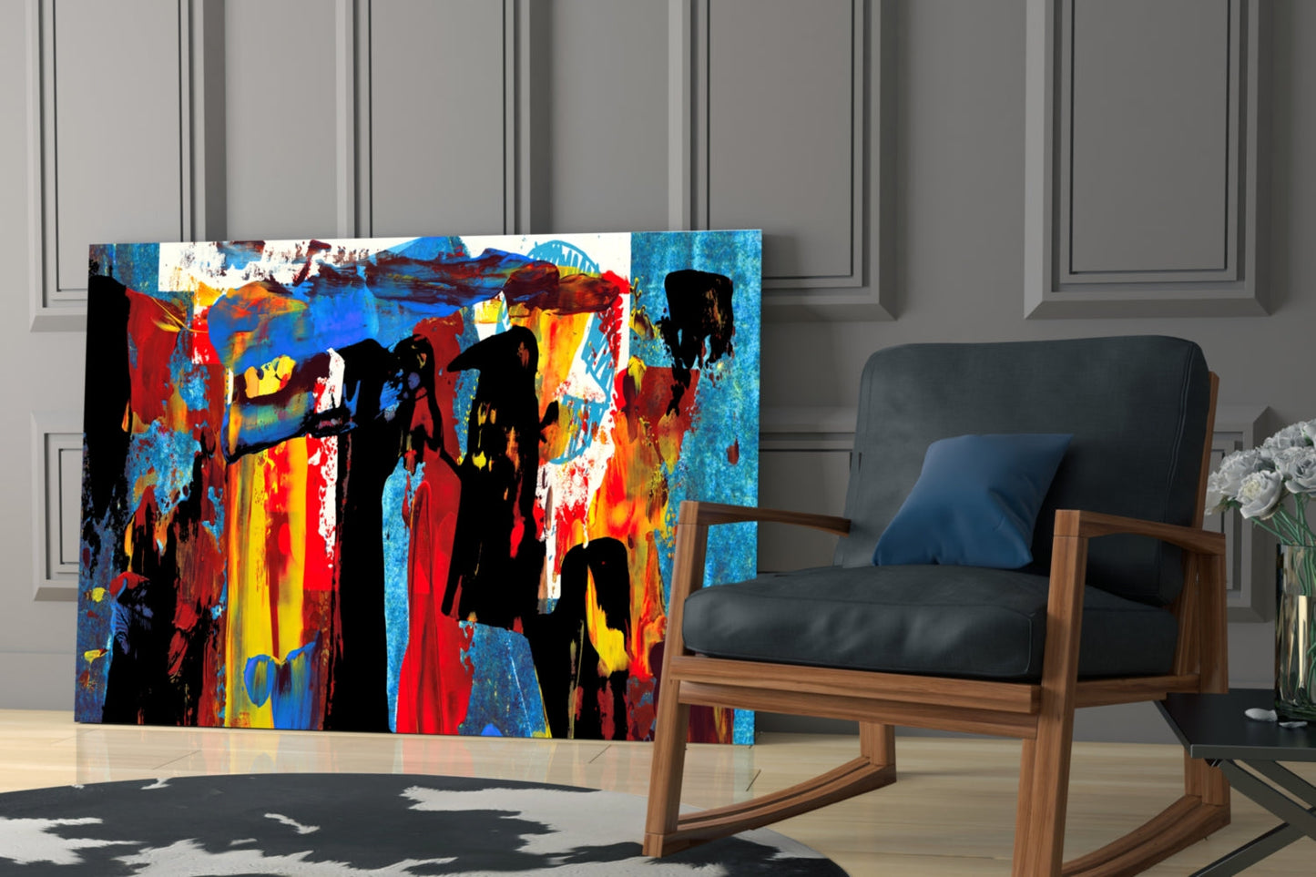 Abstract Glass Wall Art