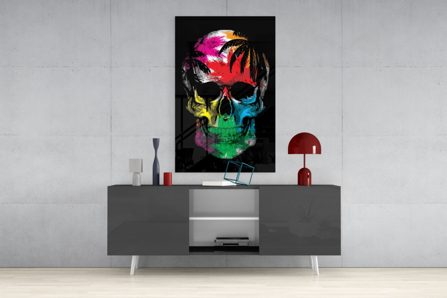 Skull Glass Wall Art