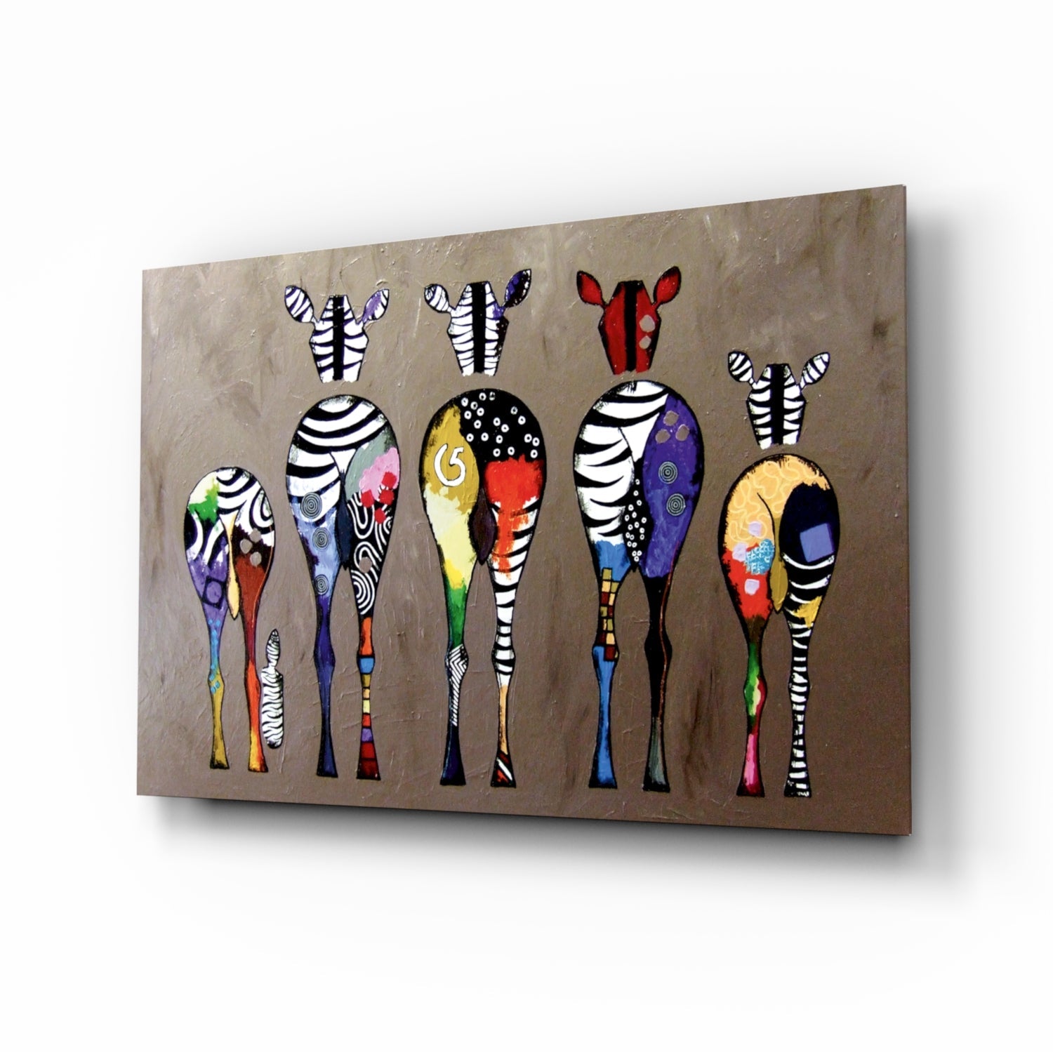 Colorful Zebras Glass Wall Art-0