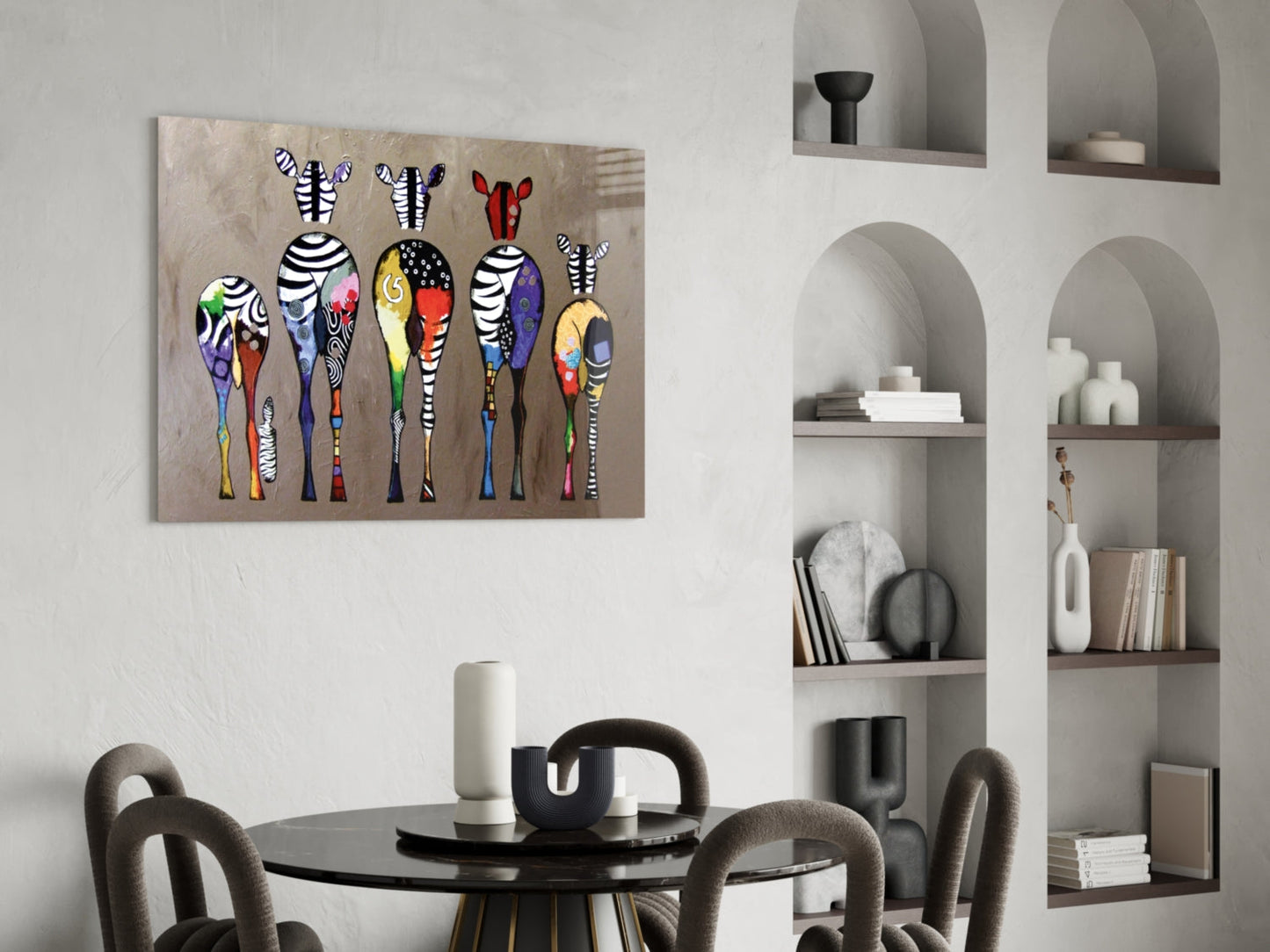 Colorful Zebras Glass Wall Art-4