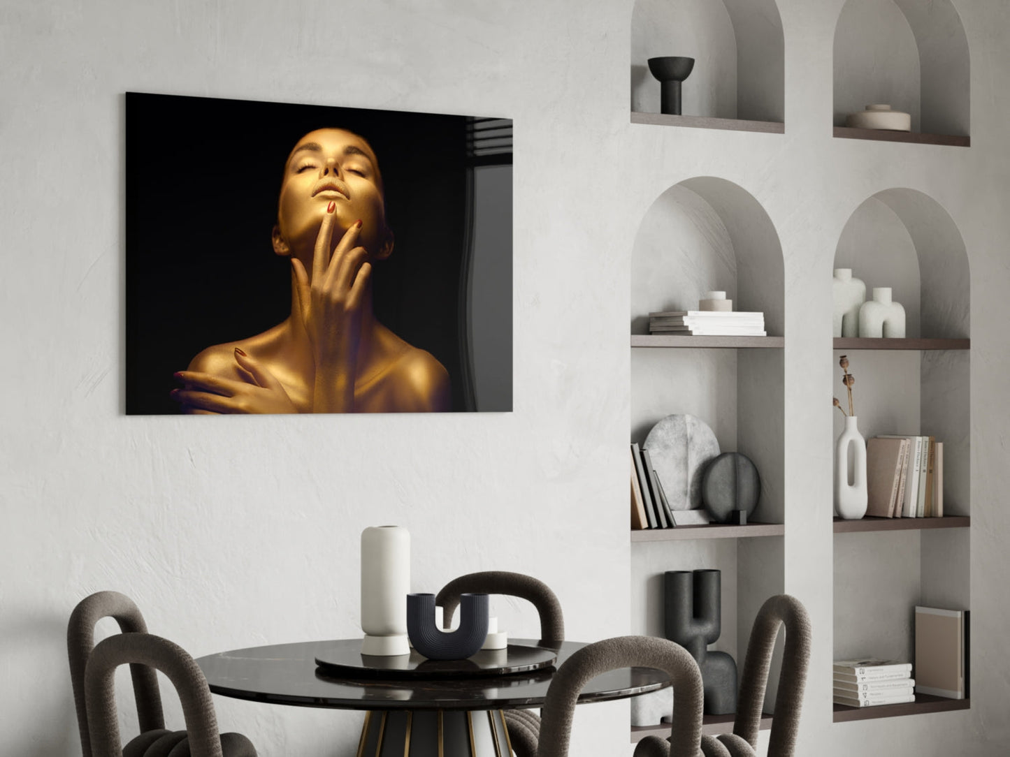 Gold Woman Glass Wall Art-4